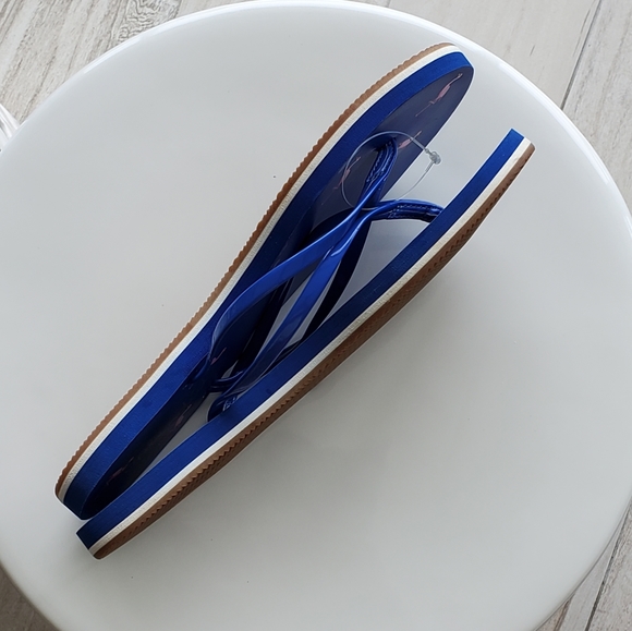 Splendid Flamingo Flip Flops, Blue with Pink Flamingos, Size 9, Never Worn - Picture 4 of 12